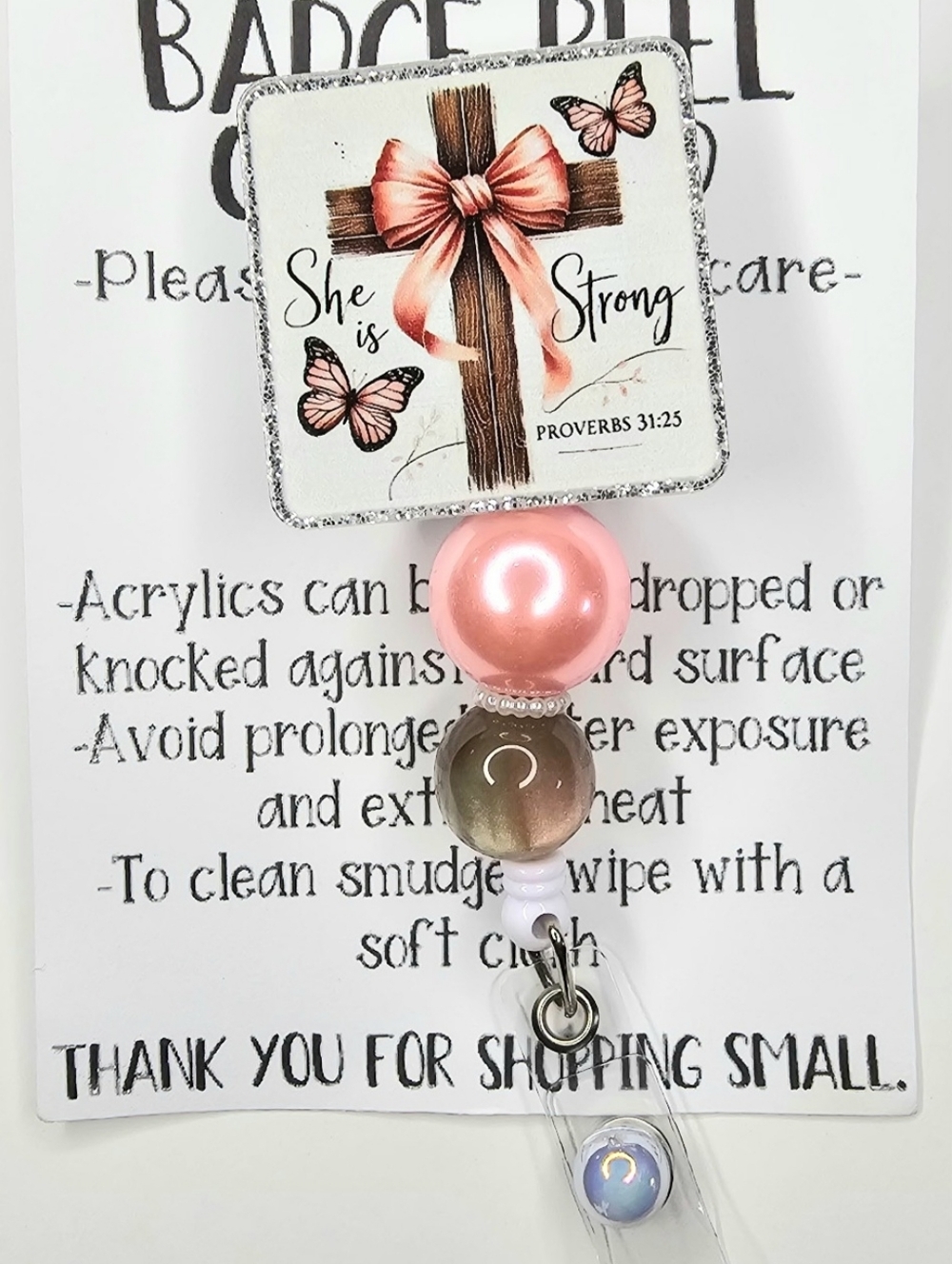 Hand Crafted Inspirational Badge Reel